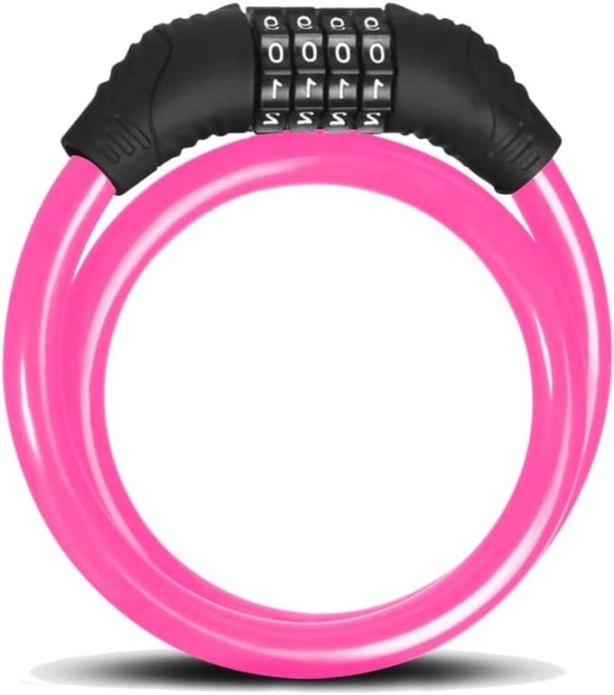 Cijferslot Scooter - Fietsbeveiliging - Diefstal Voorkomen - Robuuste Behuizing - 60 cm - Roze