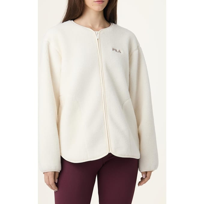 FILA Cassiano Relaxed Teddy Fleece Jacket Egret Taglia: M | Giacche Outlet | Donna