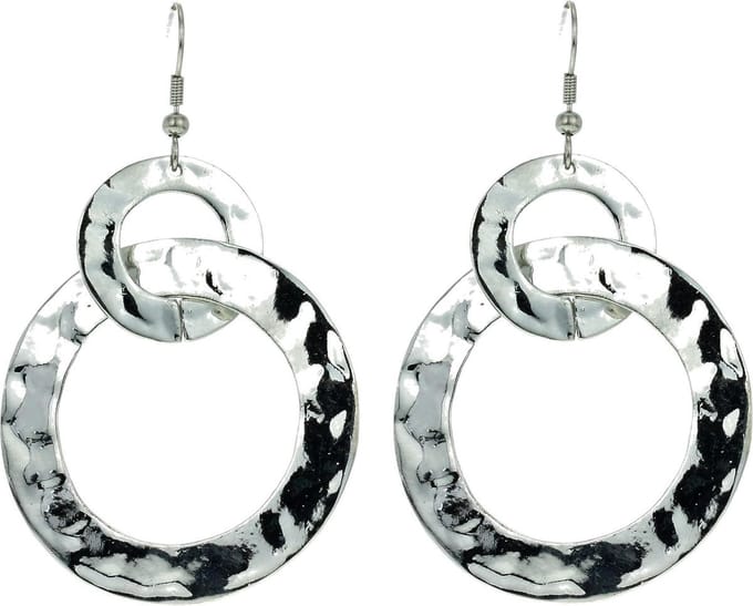 Behave - Ronde oorhangers zilverkleur met steentjes - Modeaccessoire