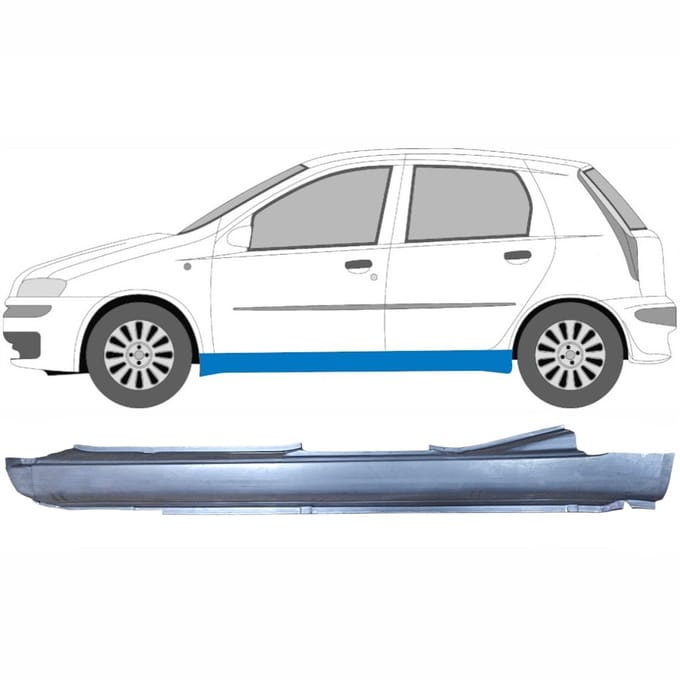 Volledige dorpel voor Fiat Punto II 1999-2010 / Links