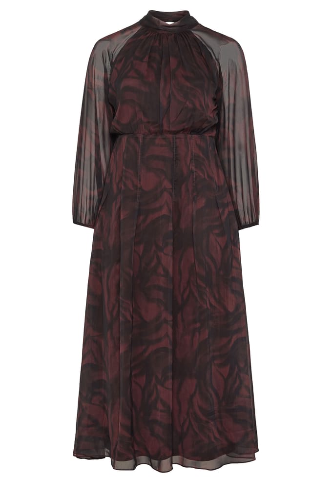 Yours London Bruine Jurk Met Zebraprint En Strik Op De Rug Size 38