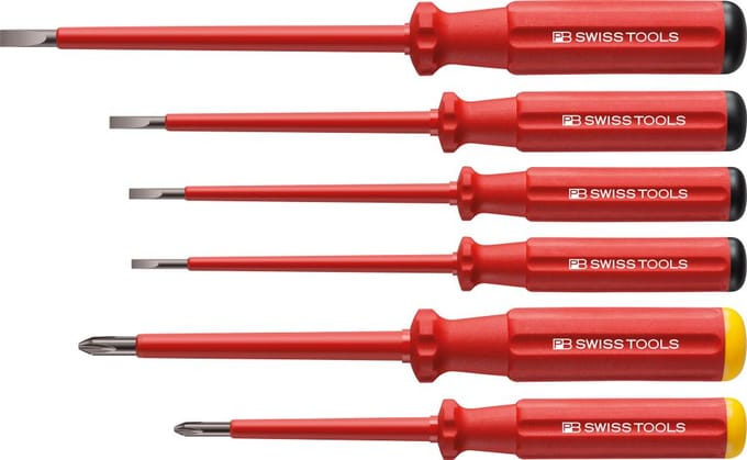 VDE Schroevendraaierset 6-Delig, Plat-Kruis Ph In Kartonnen Doos Classic Pb Swiss Tools