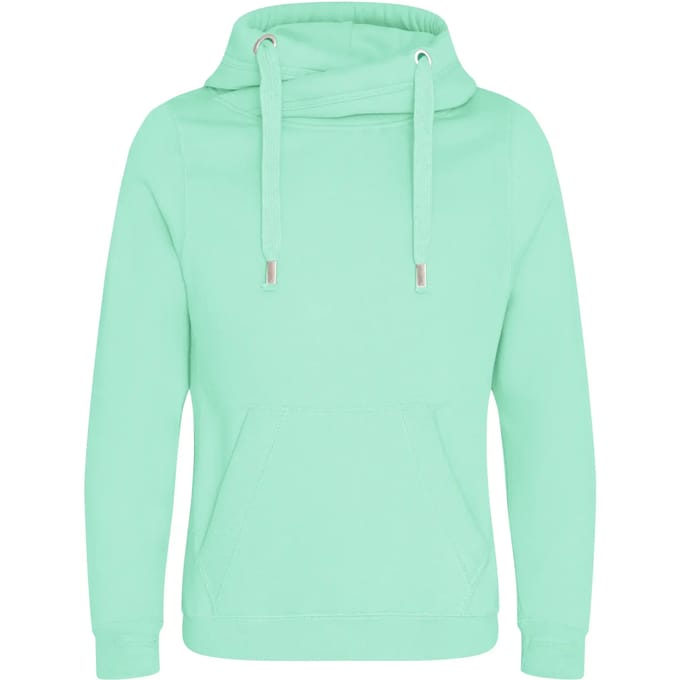 Just Hoods Cross Neck Hoodie JH021 - PEPPERMINT - M