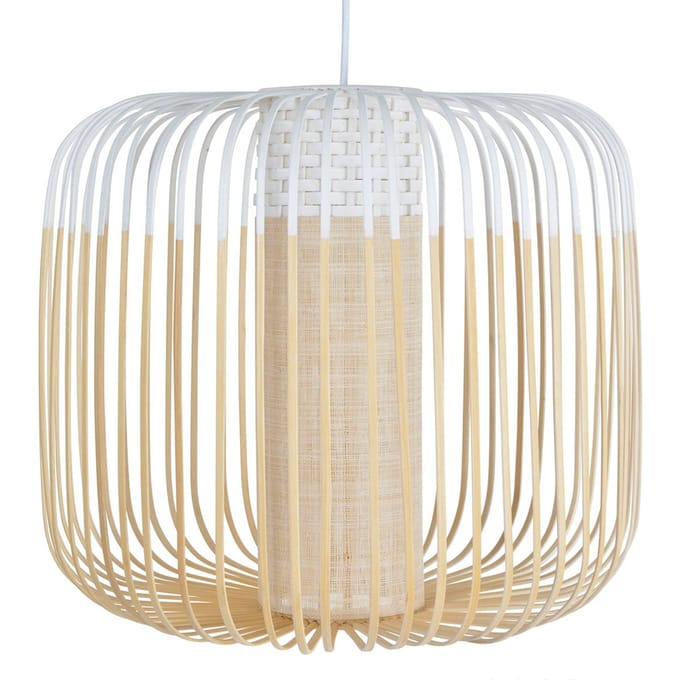 Forestier hanglamp Bamboo M hanglamp, Ø 45 cm, wit