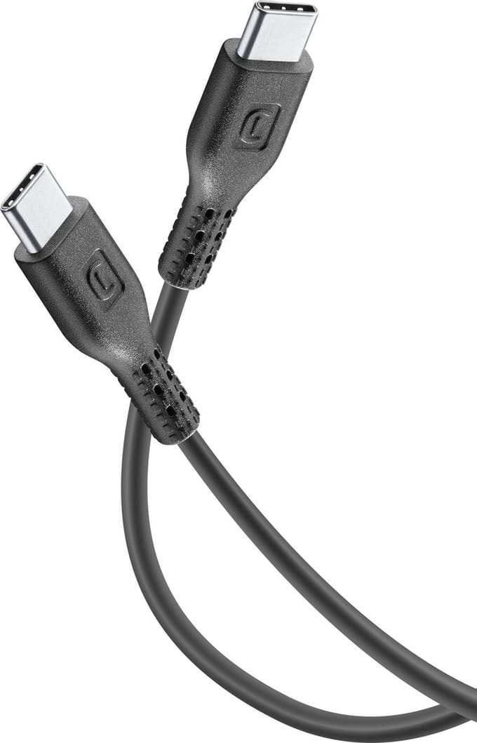 Cellularline - Kabel USB-C naar USB-C 5A, 1m, zwart