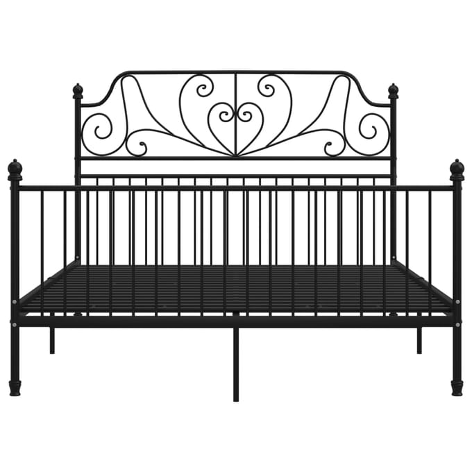 vidaXL - Bedframe - metaal - zwart - 160x200 - cm