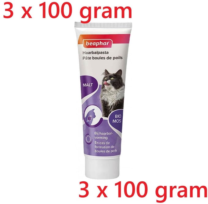 * 3x Beaphar Duo Malt Paste Kat - Anti Haarbal Pasta - 100 g - lrekker en gezond