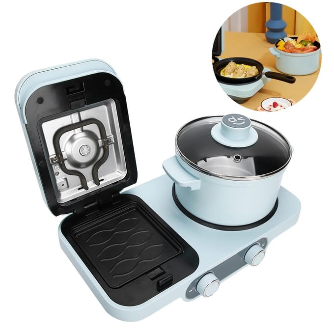 Machine à Sandwich Bleue pour Petit-Déjeuner Multifonctionnelle Gaufrier gray