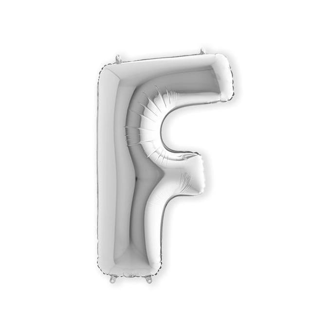 Folieballon letter F zilver (100cm)