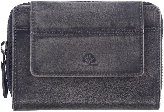GREENBURRY portemonnee Destressed RV-Wallet RFID Silver Grey antraciet