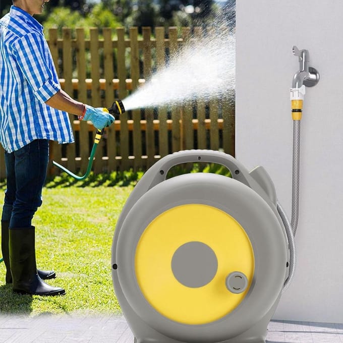 Oprolbare Tuinslang - Flexibele Waterslang - Tuin Besproeien - 10 Sproeistanden - 15 Meter - Groen