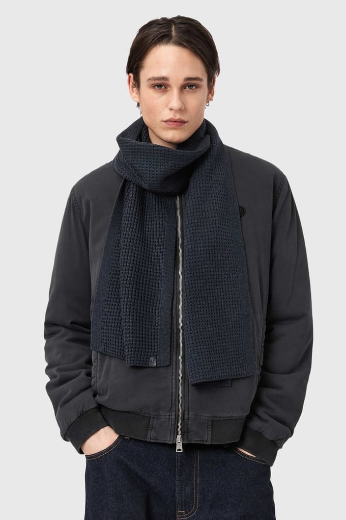 AllSaints Iggy Scarf Collegiate Blue Größe: OS | Schals Outlet | Herren | Blau