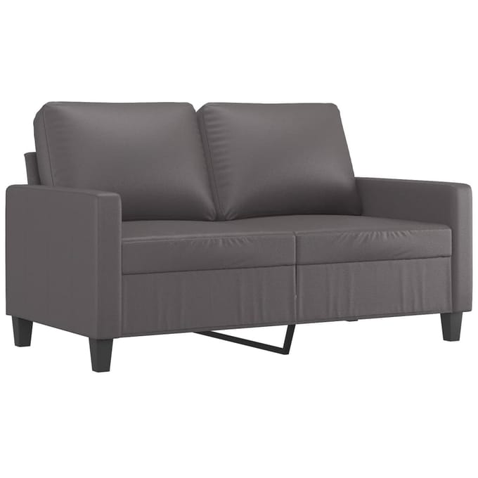 vidaXL - 2-delige - Loungeset - met - kussens - kunstleer - grijs