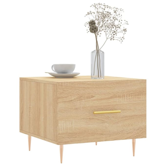 vidaXL - Salontafel - 50x50x35 - cm - bewerkt - hout - sonoma - eikenkleurig