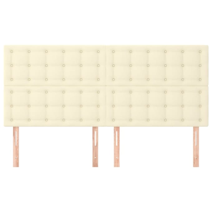 vidaXL - Hoofdbord - crème - 160x5x118/128 - cm - kunstleer
