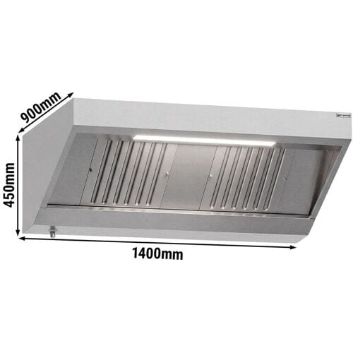 GGM Gastro Wandhaube - 1400mm - mit Filter & Lampe