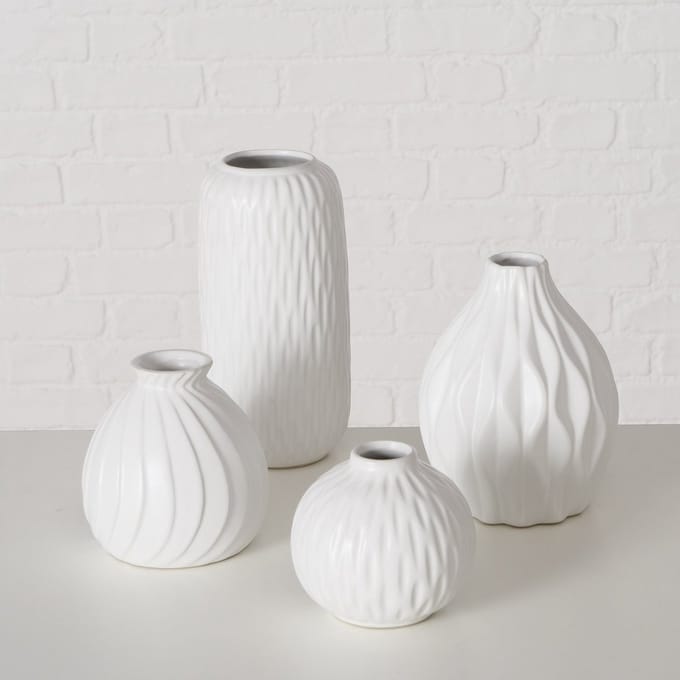 Witte vaas set van 4 stuks. Boltze