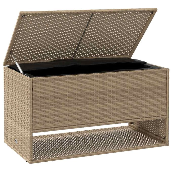 vidaXL - Opbergbox - voor - buiten - 100x55x55,5 - cm - poly - rattan - beige
