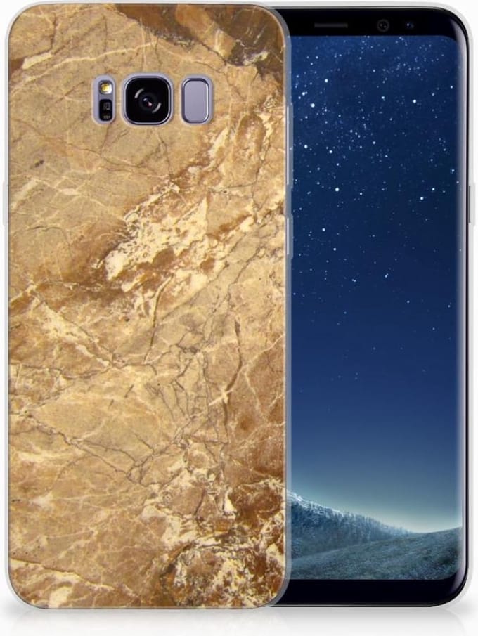 Samsung Galaxy S8 Plus TPU Siliconen Hoesje Marmer Creme