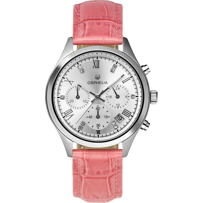 Orphelia Regal OR31801 Horloge - Leer - Roze - Ø 38 mm