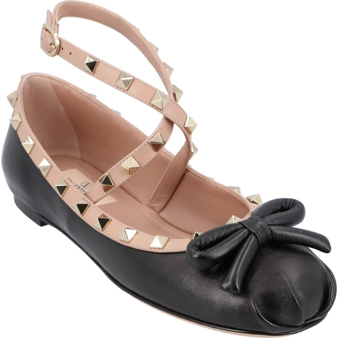 Valentino Rockstud Ballerina's Zwart