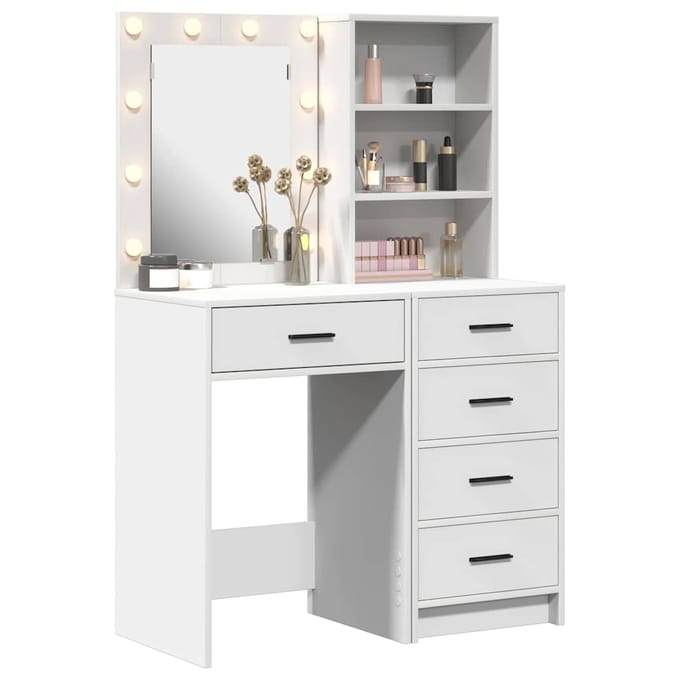 vidaXL - Kaptafel - 2 - st - Wit - 50 - x - 41 - x - 135 - cm - Bewerkt - hout