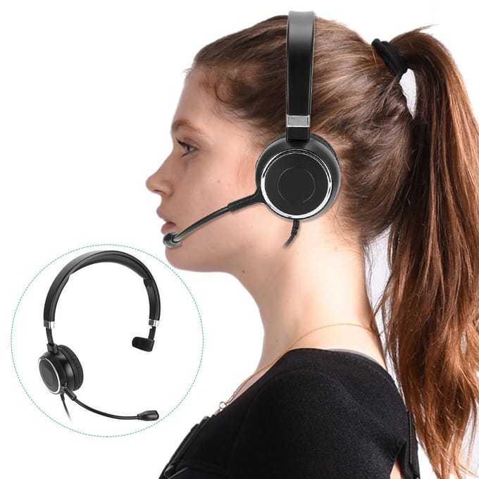 Trafic Téléphonique Écouteur Communication Centre d'Appels Casque d'Ordinateur USB Contrôle Filaire Son Clair