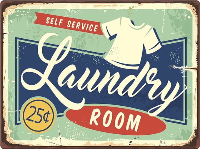Signs USA - retro wandbord - dibond - Laundry Room - 33 x 44 cm