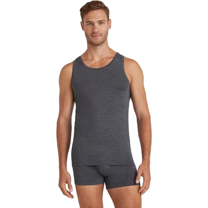 FALKE Daily ClimaWool Singlet sneldrogend wol lyocell top van onderlaag heren grijs - maat M