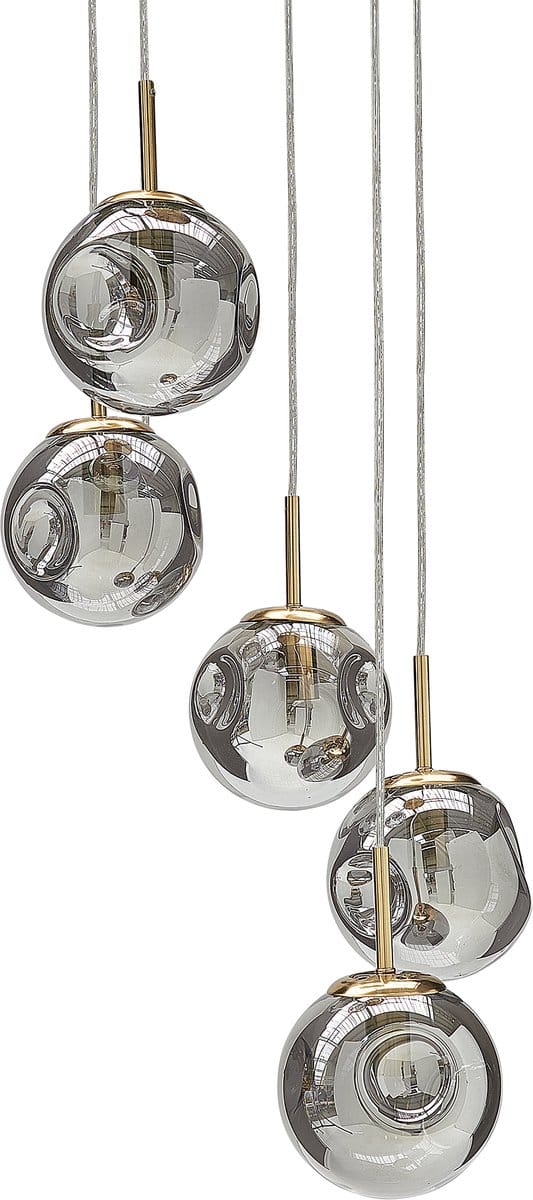 RALFES - Hanglamp met 5 lampen - Messing - Glas