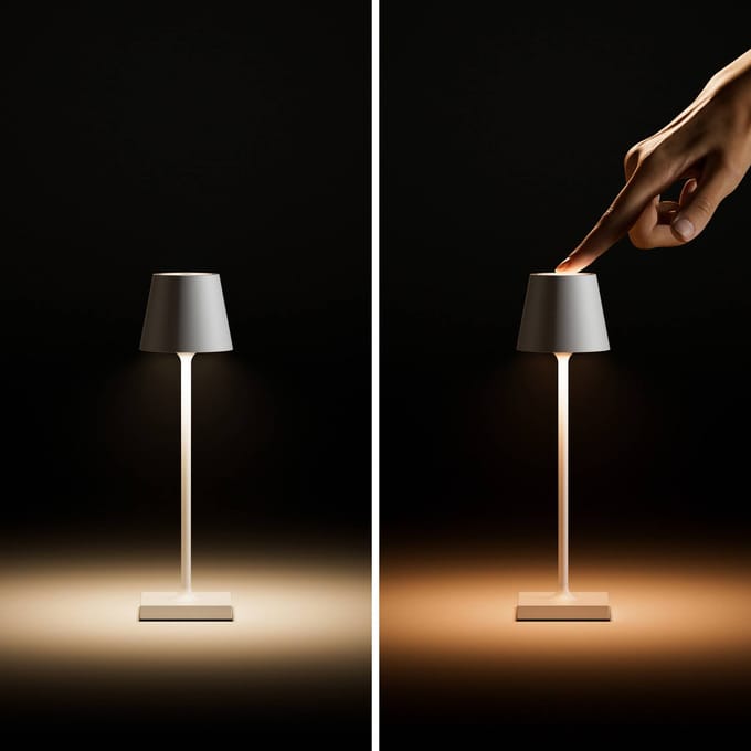 Sigor Nuindie pocket LED oplaadbare tafellamp, zwart, IP54, dimbaar