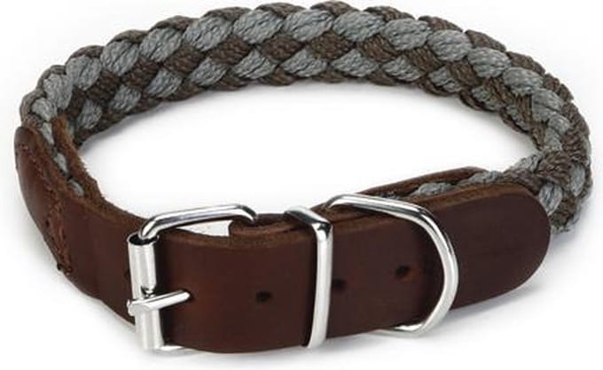Beeztees Korda - Halsband Hond - Grijs/Lichtgrijs - 33-39 cm