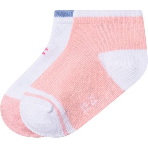 LUPILU 2 Paar kinder sokken (Bloemen/roze/wit, 23/26)