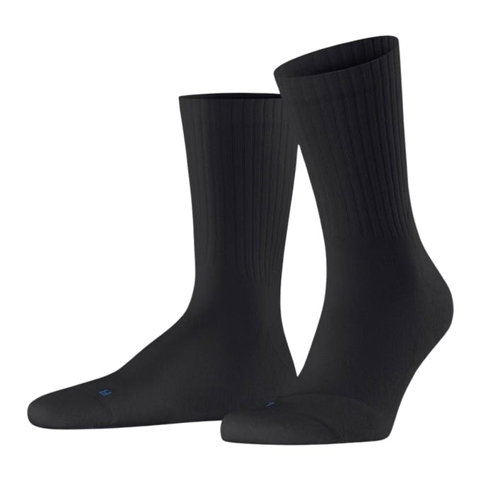 FALKE Run Rib Crew lichte padding katoen functioneel materiaal Sokken unisex zwart - maat 42-43