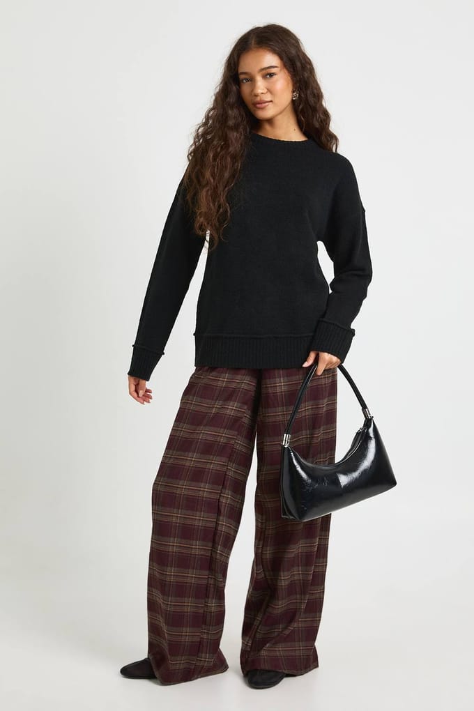 boohoo Dames Ronde hals gebreide trui | Black | Maat: Small