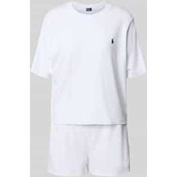 Pyjama met logostitching en elastische band met logo