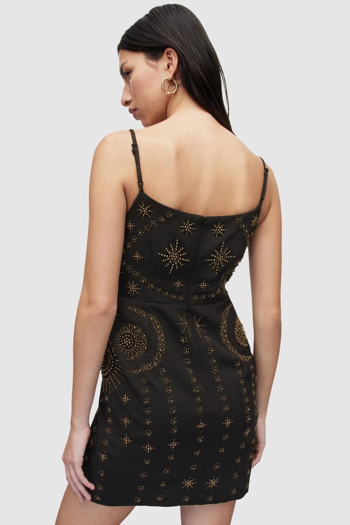 AllSaints Abella Selene Emb Dr Black Größe: 14 | Minikleider Outlet | Damen | Schwarz
