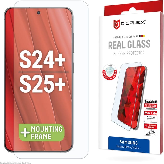 Displex Real Glass Premium Screenprotector met Applicator voor Samsung Galaxy S24 Plus - Transparant