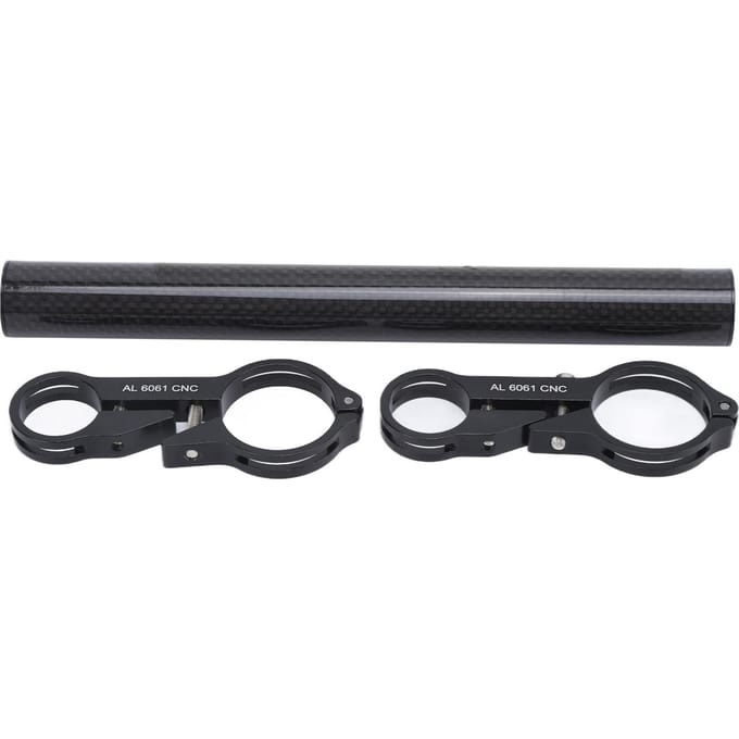 Rallonge de guidon de vélo 202 Double tige Fibre de carbone Multifonction Extension Support de lampe de vélo black
