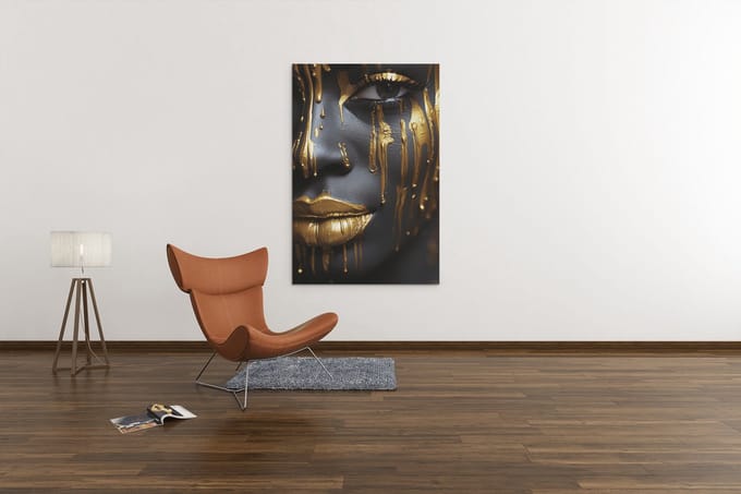 Canvas Schilderij - Vrouw Gezicht - Wanddecoratie - 150x100x2 cm