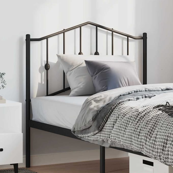 vidaXL - Vervangend - hoofdbord - 100 - cm - metaal - zwart