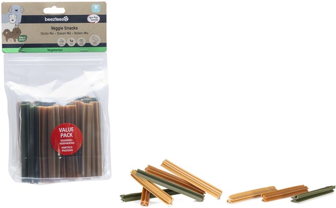 Beeztees Veggie Staaf Mix - 12 cm - Kauwstaaf - Hondensnacks - Hond