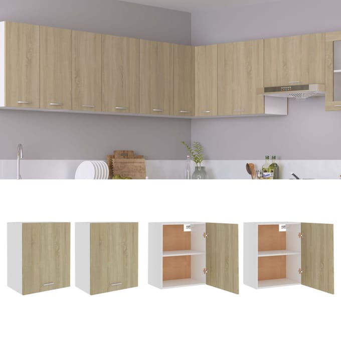 vidaXL - Bovenkasten - 2 - st - Lyon - 50x31x60 - cm - sonoma - eikenkleurig