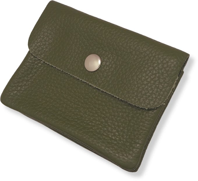 Bijoutheek Portemonnee Leer Italiaans Army Green
