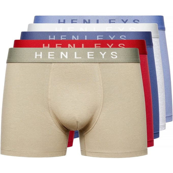 Henleys Heren Motley Boxershorts (Set van 5) (Veelkleurig)