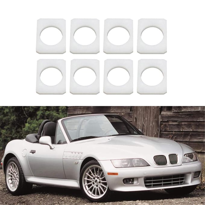 8x Stoelrail Bus Spacers Voor BMW Voor BMW Z3 E36 E37 E38 Z3M Roadster & Coupé white