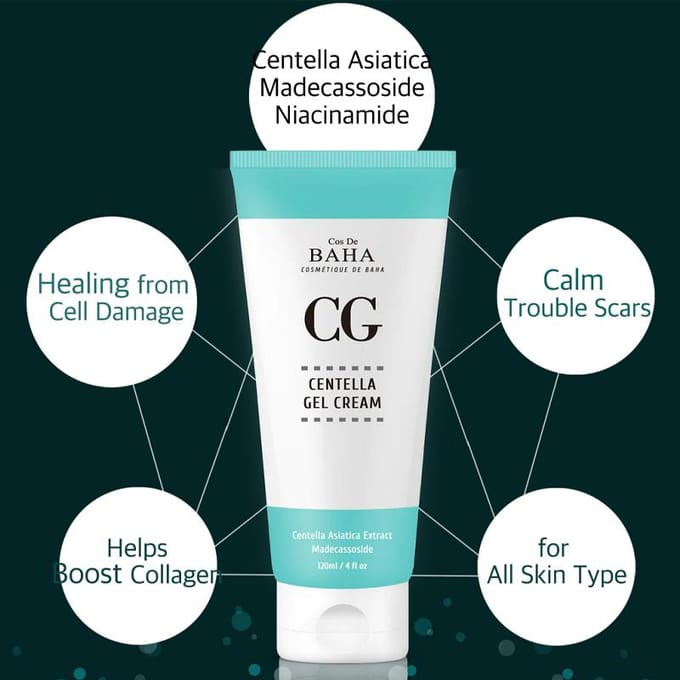 Cos De BAHA CG Centella Asiatica Soothing Calming Cream voor gezicht/hals 120 ml (3 opties) # 120ml x 2PCS white