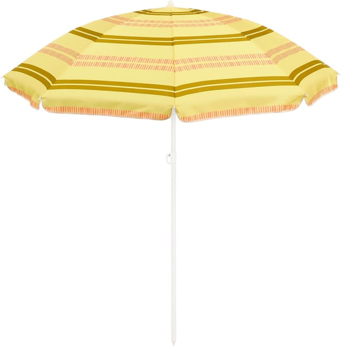 Mica Decorations Gestreepte Parasol Ø160 cm – Lichtbruin – 180 cm Hoog