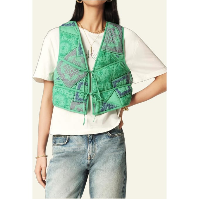 BA&SH Gilet May Vert Maat: M | Gilets Outlet | Dames | Groen