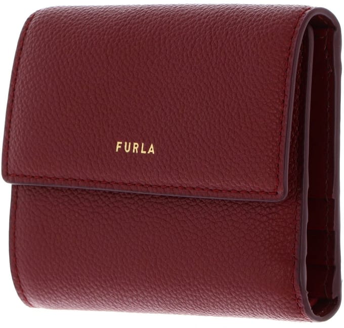 FURLA Leren portemonnee Vitello Night Goccia Compact Wallet CILIEGIA d donkerrood